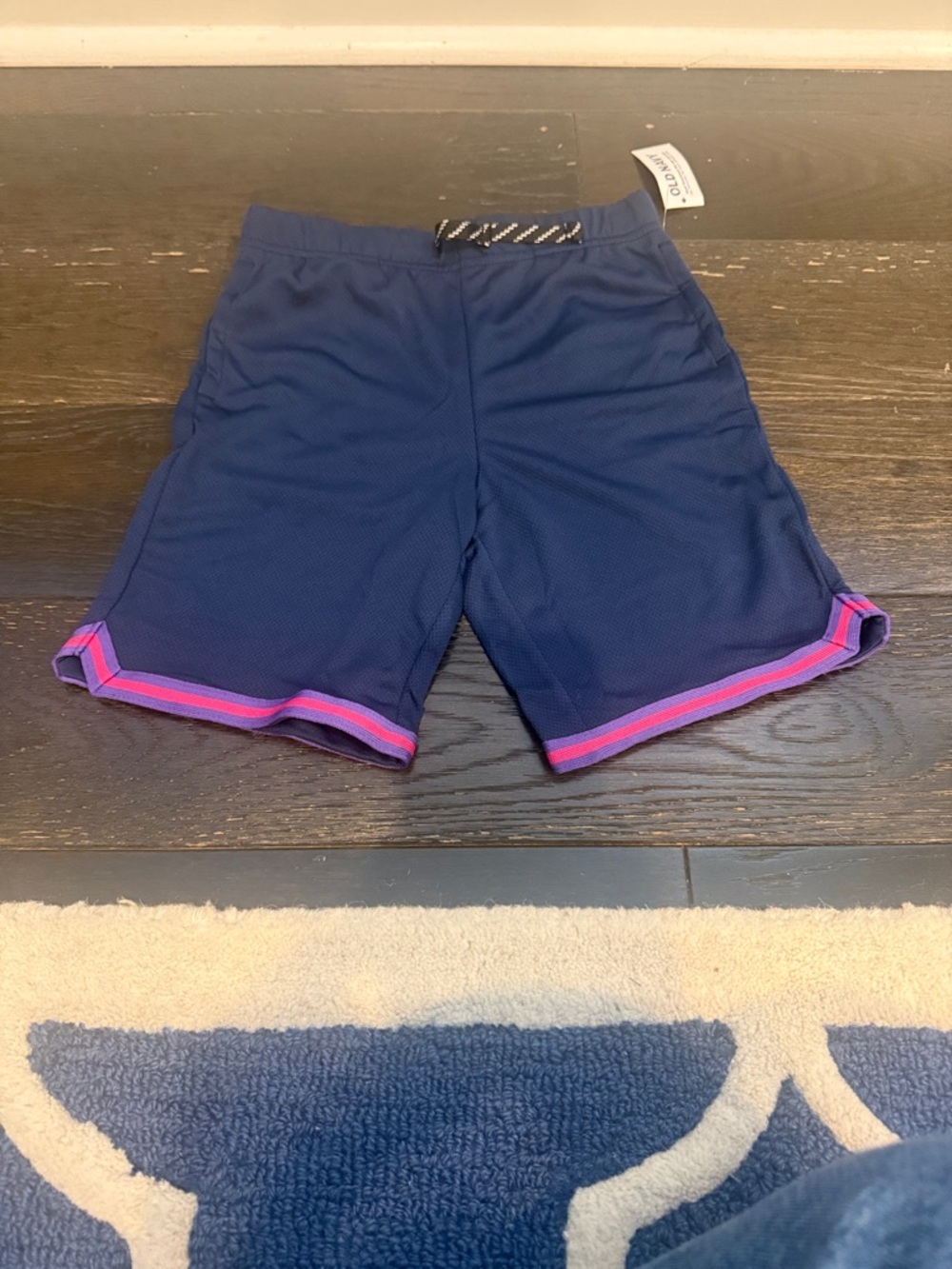 Old navy -Navy Athletic Shorts with Pink Trim mesh basket ball shorts 5T